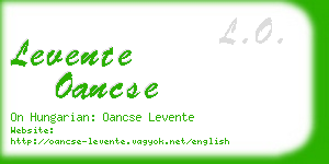 levente oancse business card